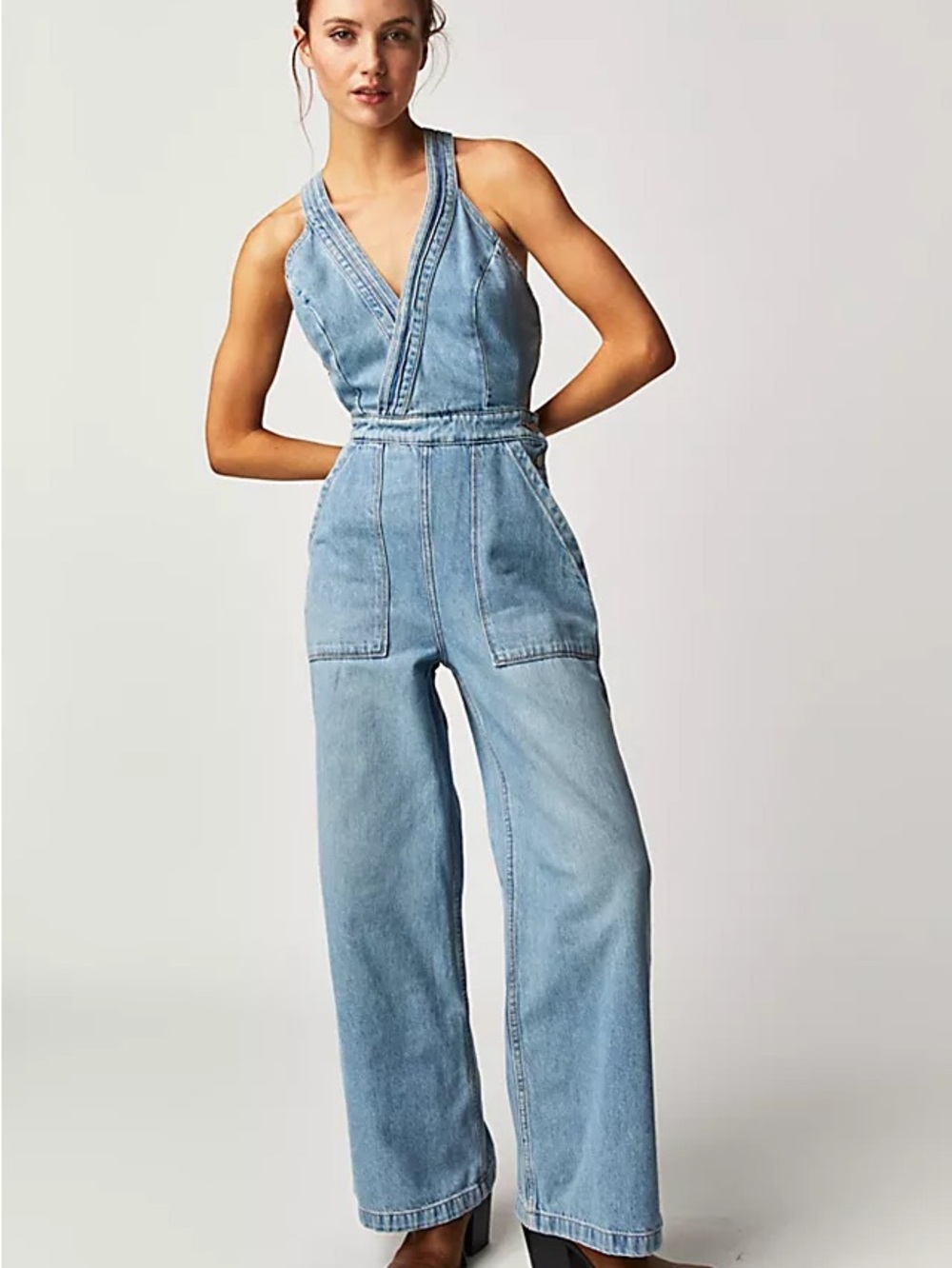 NWT Anthropologie Etica Emel Carpenter Jumpsuit Womens M Organic Cotton